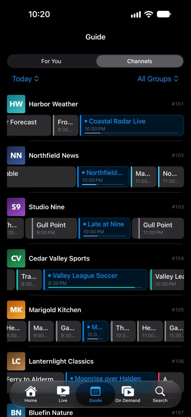 Streamline’s guide: fictional channels with tonight’s programs